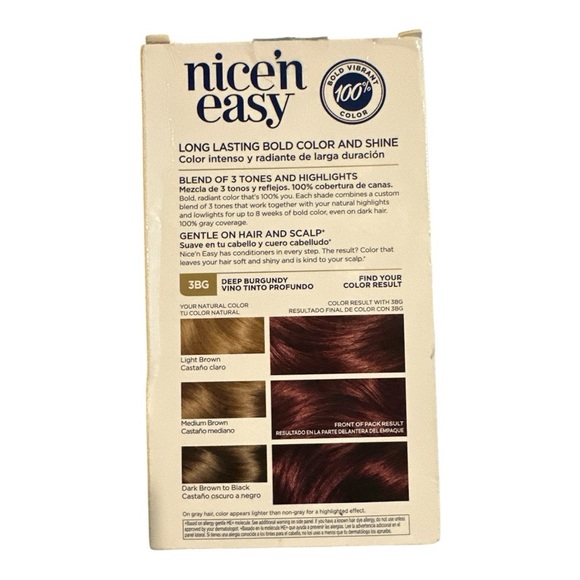 Clairol Nice’n Easy Hair Color 3BG Deep Burgundy – New - Picture 4 of 4